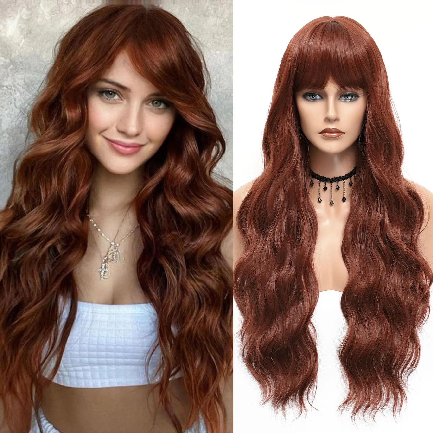 Brown synthetic wig with big waves for Halloween party, Cosplay wig, everyday wig, high-temperature hair accessory wig set
Brown synthetic wig with big waves for Halloween party, Cosplay wig, everyday wig, high-temperature hair accessory wig set