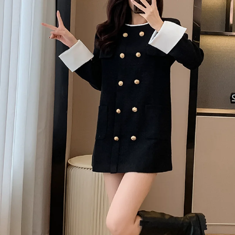 Black Loose Elegant Patchwork Small Fragrance Women Dress Autumn Vintage Straight O Neck Hepburn Casual Tweed Mini Dress 1700
Black Loose Elegant Patchwork Small Fragrance Women Dress Autumn Vintage Straight O Neck Hepburn Casual Tweed Mini Dress 1700