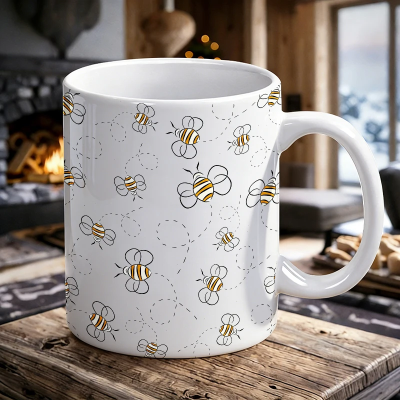 Hand Drawn Bee Pattern Ceramic Mug, coffee cup, milk cup, office tea cup, drinking cup, gift for friends, fade-resistant
Hand Drawn Bee Pattern Ceramic Mug, coffee cup, milk cup, office tea cup, drinking cup, gift for friends, fade-resistant