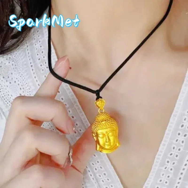 Sparkmet Women's 24K Gold (AU999) Solid Buddha Head Pendant | Liquid gold Buddha head, gold-inlaid with compassion symbols
Sparkmet Women's 24K Gold (AU999) Solid Buddha Head Pendant | Liquid gold Buddha head, gold-inlaid with compassion symbols