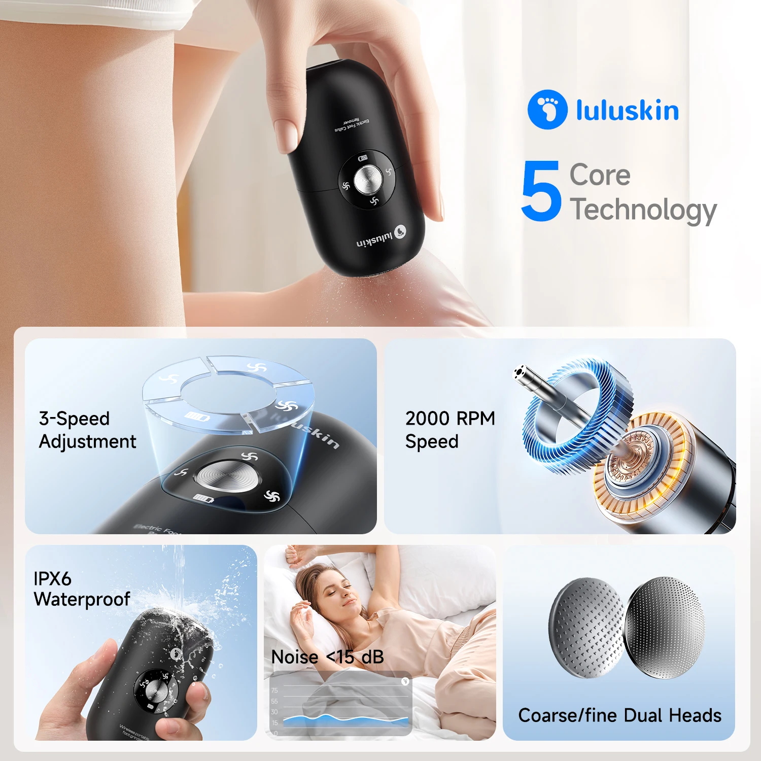 luluskin A1 Electric Foot Dead Skin Exfoliation Grinder Callus Remover Electric Eliminator Personal Homeuse Foot Care Tools
luluskin A1 Electric Foot Dead Skin Exfoliation Grinder Callus Remover Electric Eliminator Personal Homeuse Foot Care Tools