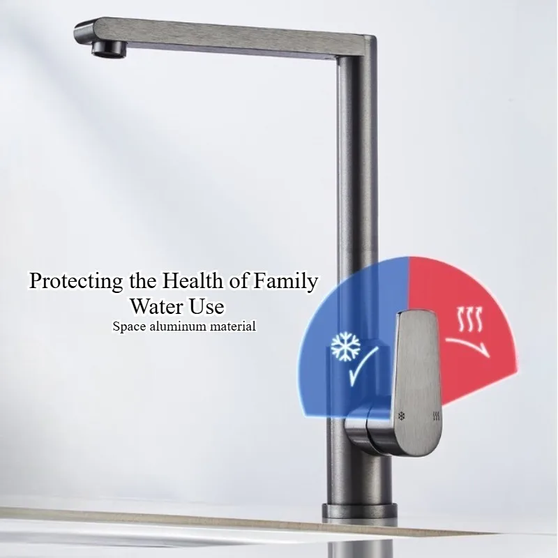 Kitchen faucet, space aluminum material, scratch-resistant and wear-resistant, 360 ° rotation, gray sink hot and cold faucet
Kitchen faucet, space aluminum material, scratch-resistant and wear-resistant, 360 ° rotation, gray sink hot and cold faucet