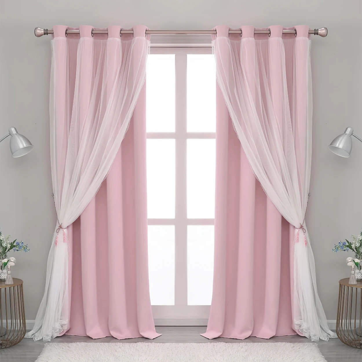 2PCS Soft Cream Pink Double Layer Curtains, Sheer Tulle & Blackout in One, Versatile for Bedroom & Living Room
2PCS Soft Cream Pink Double Layer Curtains, Sheer Tulle & Blackout in One, Versatile for Bedroom & Living Room