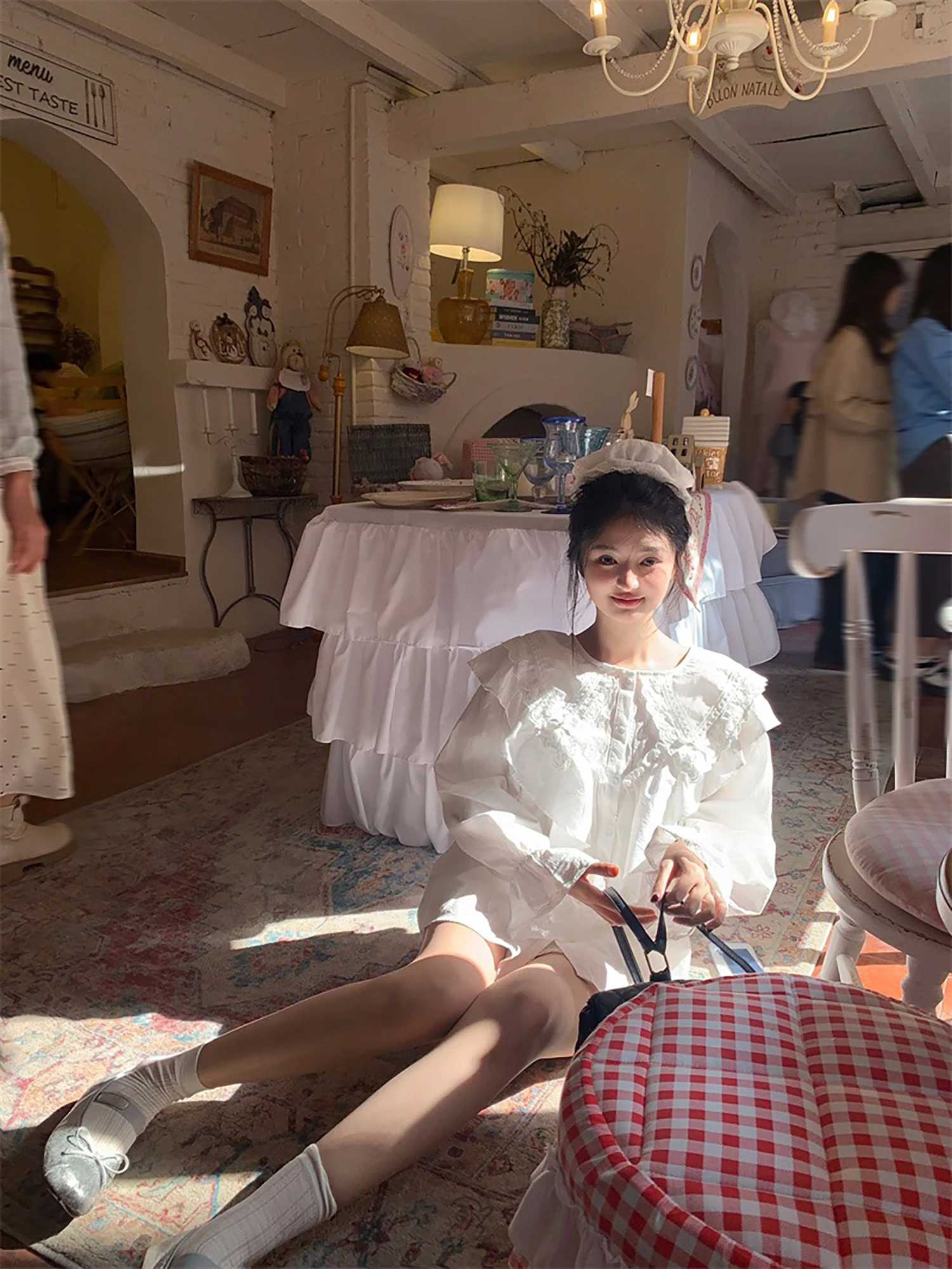 Vanwenwen Summer Sweet Sle Loose Fit irt with Ruffle Hem And Flared Sves for Women Cr Sundae Series Casual Wear
Vanwenwen Summer Sweet Sle Loose Fit irt with Ruffle Hem And Flared Sves for Women Cr Sundae Series Casual Wear