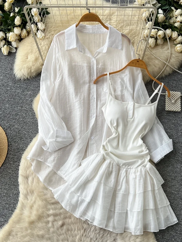 Women's Commute Style Long Sleeve Collared Shirt And Cake Skirt Two Piece Set Autumn Slimming Sun Protection Fashionable Ense...
Women's Commute Style Long Sleeve Collared Shirt And Cake Skirt Two Piece Set Autumn Slimming Sun Protection Fashionable Ense...