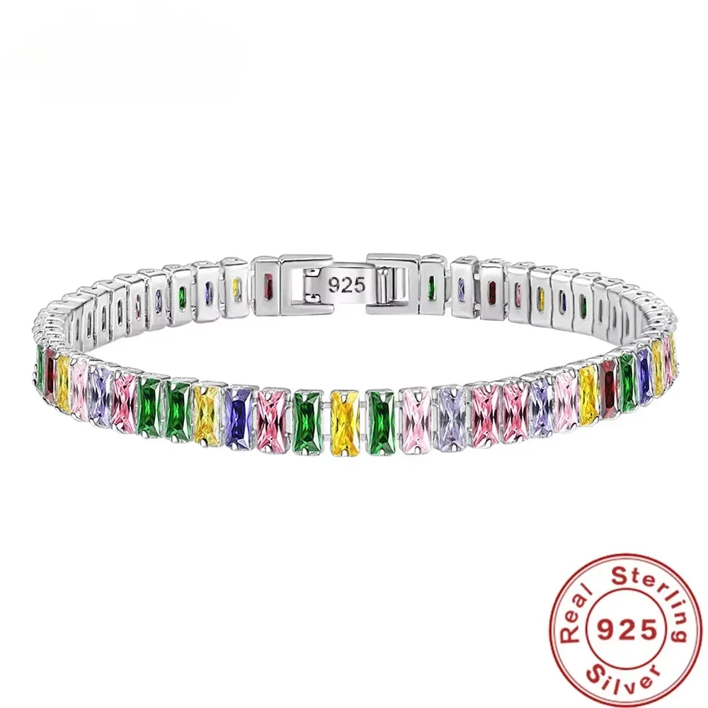 925 Sterling Silver Light Luxury Colored Zircon Bracelet, Women's 18cm Luxury Banquet Engagement Party Jewelry Gift
925 Sterling Silver Light Luxury Colored Zircon Bracelet, Women's 18cm Luxury Banquet Engagement Party Jewelry Gift