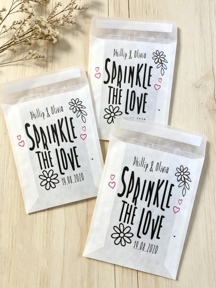 Personalised Glassine Wedding Confetti Bags Custom Print Romantic Wedding Guest Favor Packets Party Decor Supplies
Personalised Glassine Wedding Confetti Bags Custom Print Romantic Wedding Guest Favor Packets Party Decor Supplies