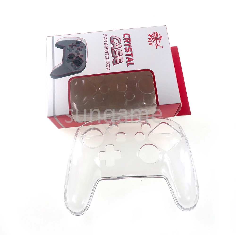 10pcs Transparent Clear Crystal Case Protective Cover Handle Shell Compatible For NS Switch Pro Controller