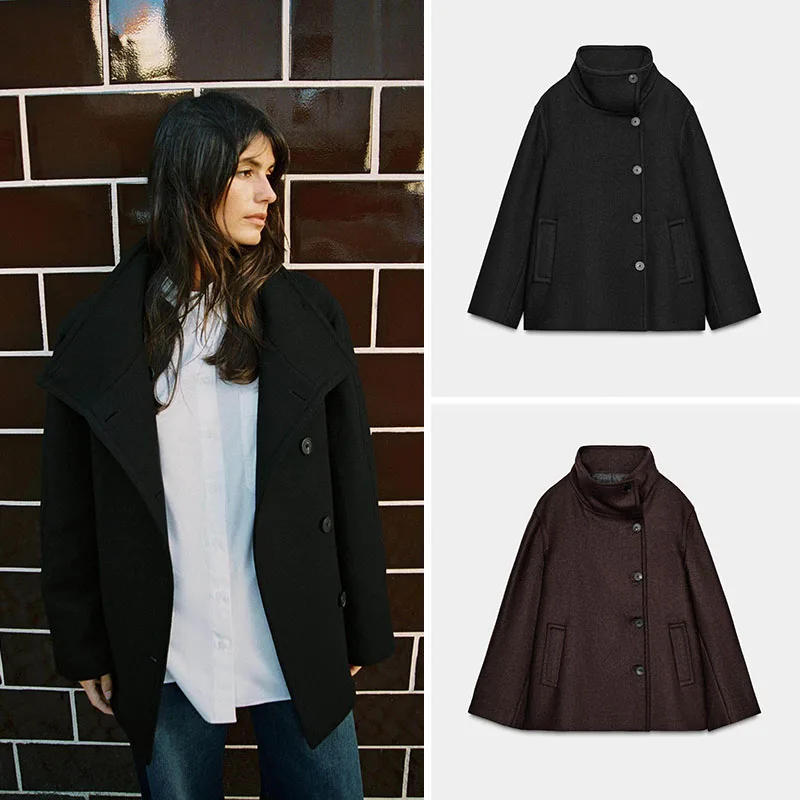 Fashionable Long Sleeve High Collar Short Coat New Arrival Spring Women's Wear Casual Style Standard Fit Outerwear Jacket
Fashionable Long Sleeve High Collar Short Coat New Arrival Spring Women's Wear Casual Style Standard Fit Outerwear Jacket