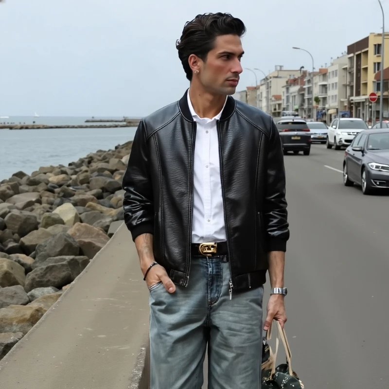 Модные винтажные мужские куртки из искусственной кожи, черные универсальные высококачественные мужские пальто на весну-осень, ветрозащитная одежда на молнии для мужчин
Модные винтажные мужские куртки из искусственной кожи, черные универсальные высококачественные мужские пальто на весну-осень, ветрозащитная одежда на молнии для мужчин