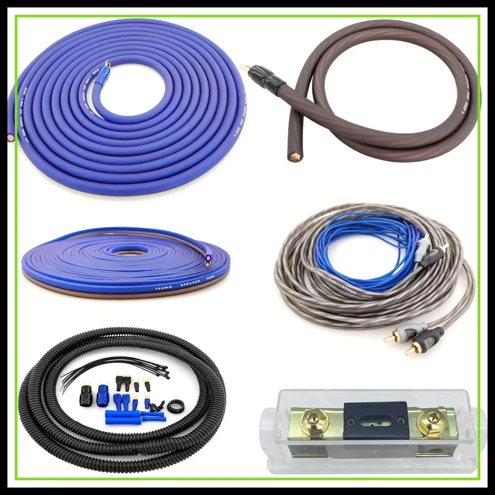 4 Gauge 100% Copper OFC Complete Amplifier Wiring Kit | True Spec 4 AWG for Car Audio Subwoofer Amp Install
4 Gauge 100% Copper OFC Complete Amplifier Wiring Kit | True Spec 4 AWG for Car Audio Subwoofer Amp Install