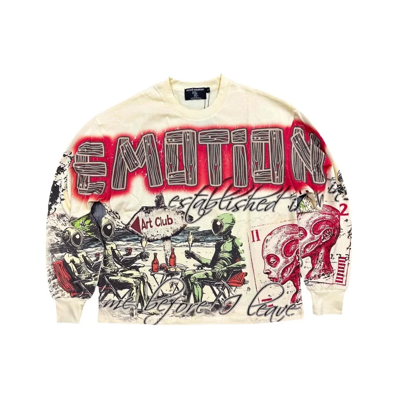 25SSMIXED EMOTION Apricot Full Print Letter Pattern Long Sleeve T-Shirt Loose Hip Hop Casual Men's Women's TEE
25SSMIXED EMOTION Apricot Full Print Letter Pattern Long Sleeve T-Shirt Loose Hip Hop Casual Men's Women's TEE