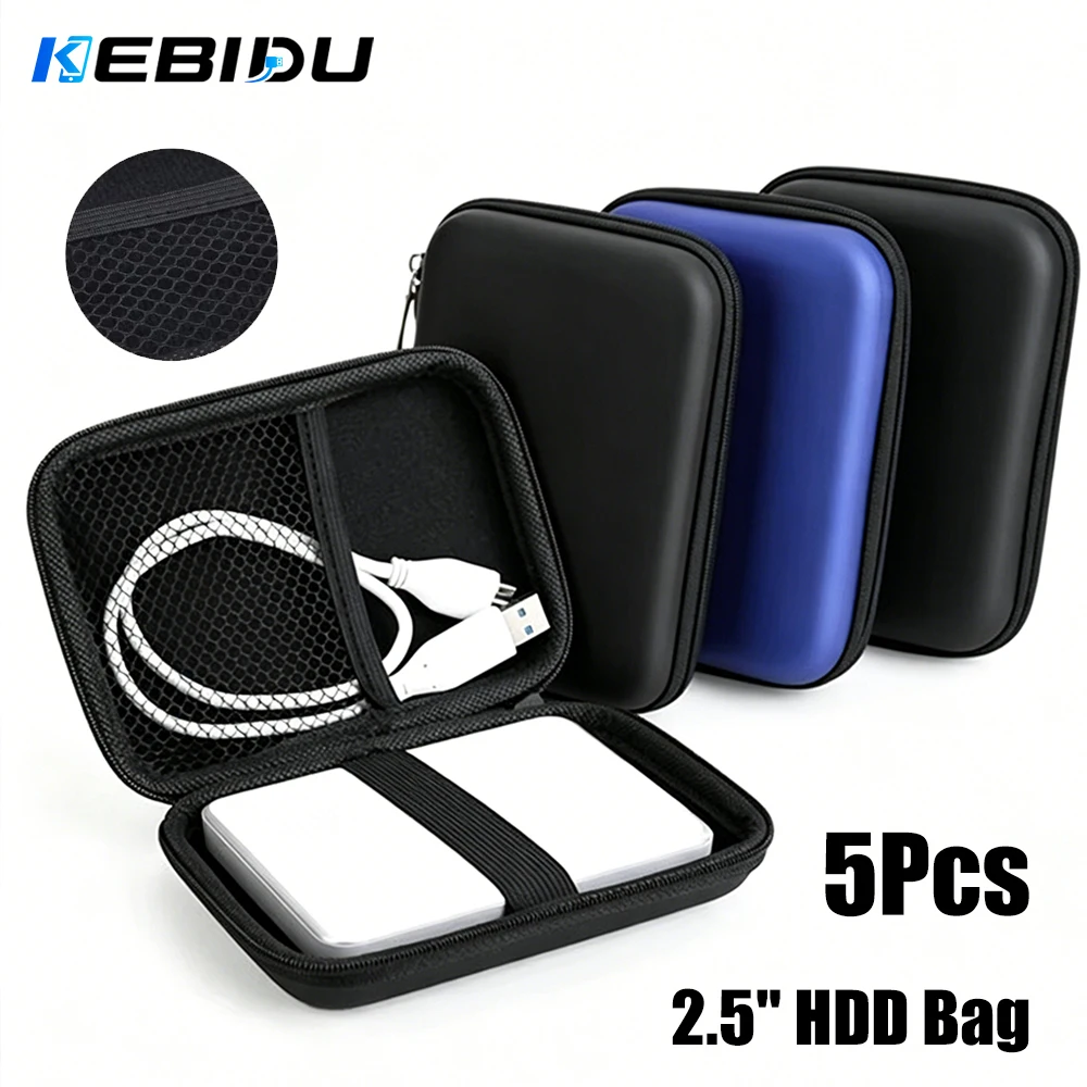 KEBIDU 5Pcs 2.5 Inch HDD Box Case Cable storage Bag Protection HDD Box Bag Case Portable Hard Drive Bag For External Portable
KEBIDU 5Pcs 2.5 Inch HDD Box Case Cable storage Bag Protection HDD Box Bag Case Portable Hard Drive Bag For External Portable