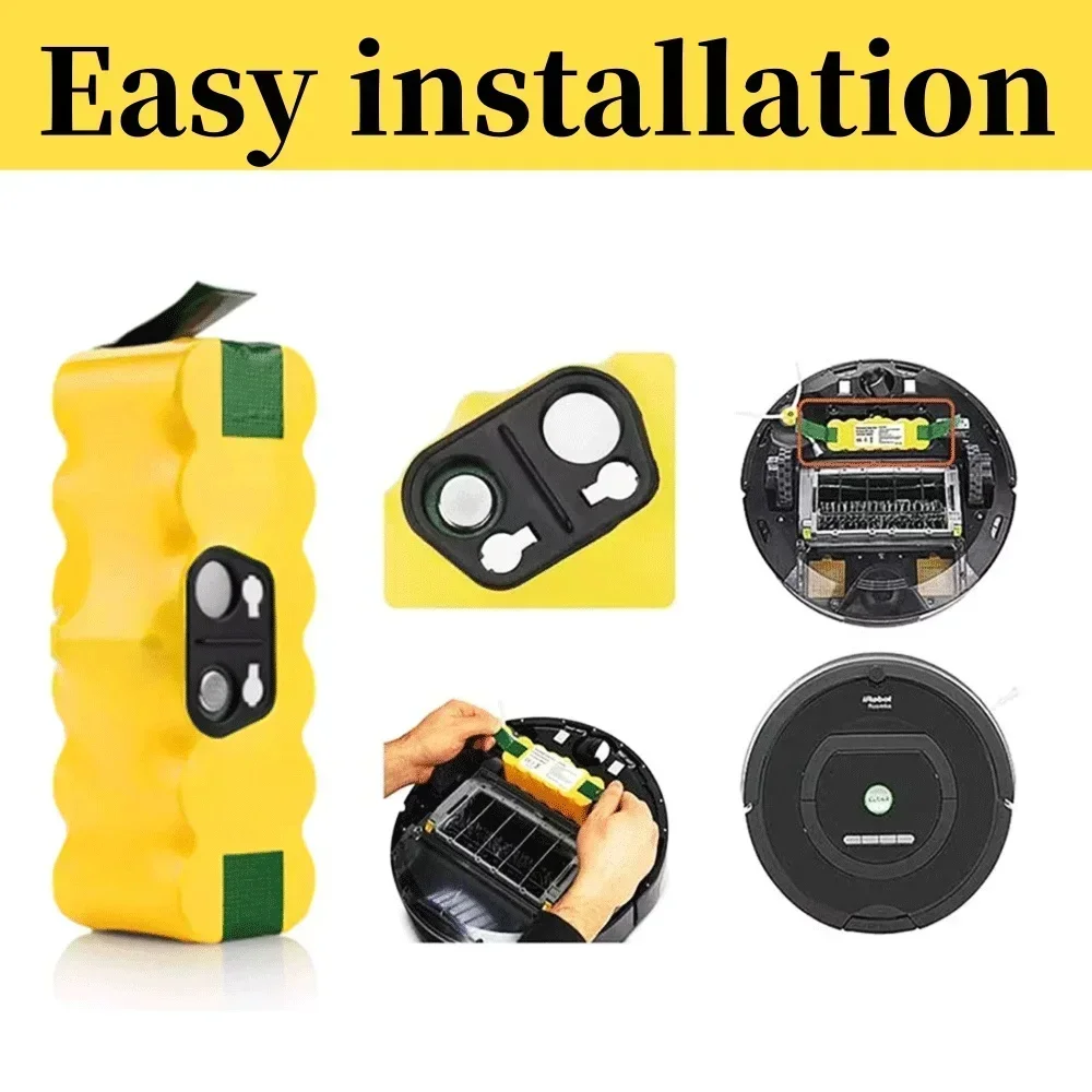 For iRobot Roomba Battery 500 600 700 800 900 595 620 650 780 890 For Roomba Vacuum Cleaner Battery 14.4V 6.8/9.8/12.8Ah Battery
For iRobot Roomba Battery 500 600 700 800 900 595 620 650 780 890 For Roomba Vacuum Cleaner Battery 14.4V 6.8/9.8/12.8Ah Battery