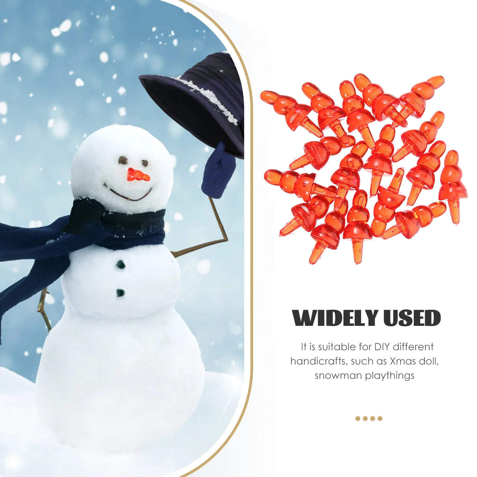 100pcs Plastic Snowman Nose Kits 1 4cm 2 25cm Half Transparent Christmas Craft Supplies Fun Holiday Xmas Accessories
100pcs Plastic Snowman Nose Kits 1 4cm 2 25cm Half Transparent Christmas Craft Supplies Fun Holiday Xmas Accessories