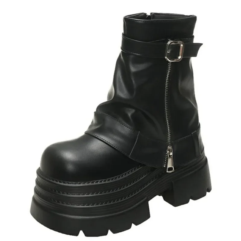 Women Boots Autumn Winter Leather Ankle Boots 10CM Heels Chunky Platform Combat Boots Non Slip Motorcycle Shoes Woman Punk Boot
Women Boots Autumn Winter Leather Ankle Boots 10CM Heels Chunky Platform Combat Boots Non Slip Motorcycle Shoes Woman Punk Boot