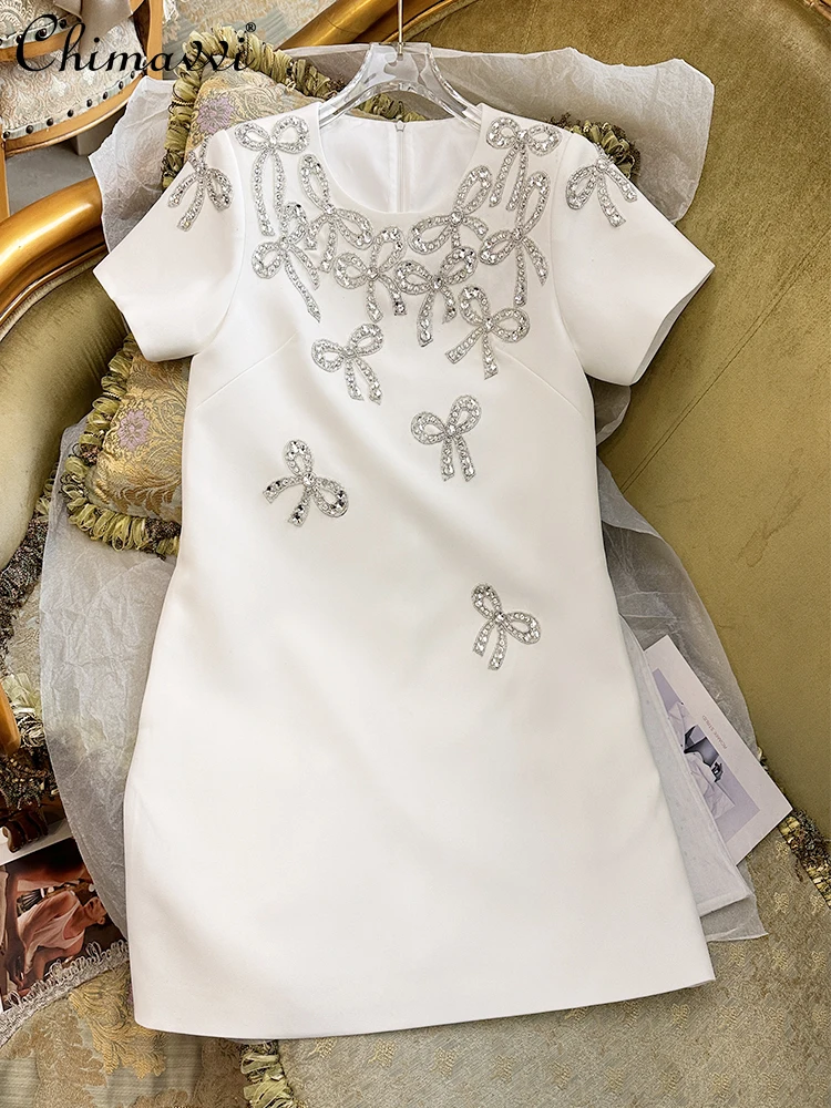 2024 Spring Summer New French Lux Handmade Beaded Bowknot Dress Women High-End and Fashion Short Sleeve Elegant Party Dresses
2024 Spring Summer New French Lux Handmade Beaded Bowknot Dress Women High-End and Fashion Short Sleeve Elegant Party Dresses