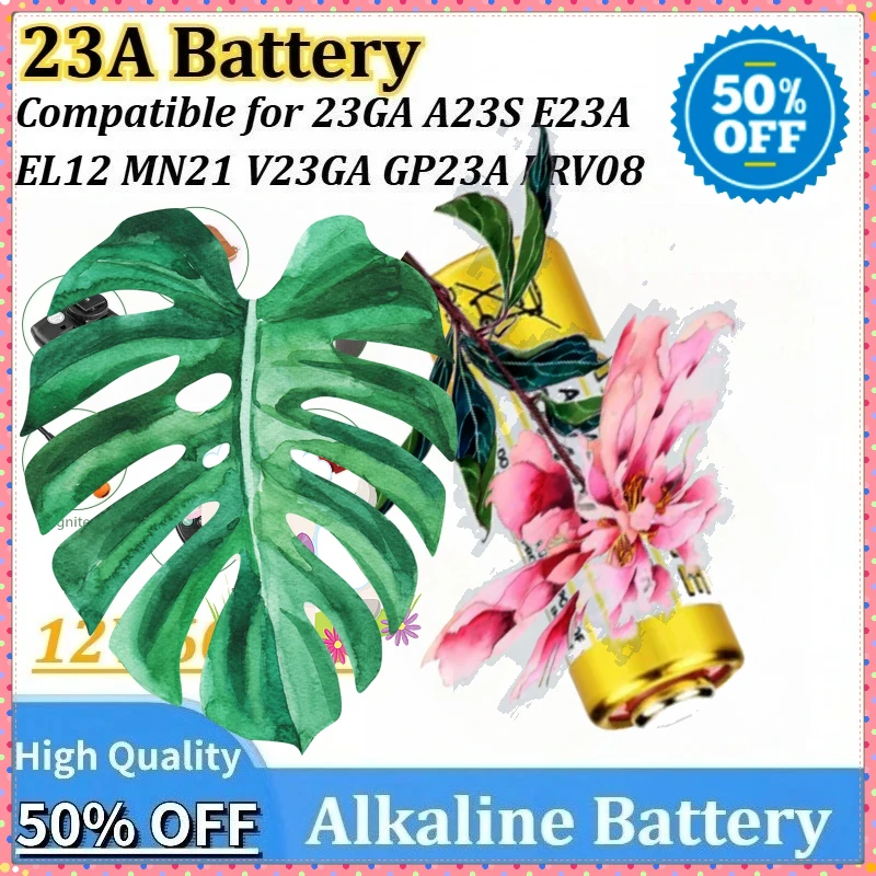 60mAh 23A Battery for 23GA A23S EL12 E23A MN21 V23GA LRV08 GP23A Alkaline Battery Pack for Doorbell Remote Control Electric Toy
60mAh 23A Battery for 23GA A23S EL12 E23A MN21 V23GA LRV08 GP23A Alkaline Battery Pack for Doorbell Remote Control Electric Toy