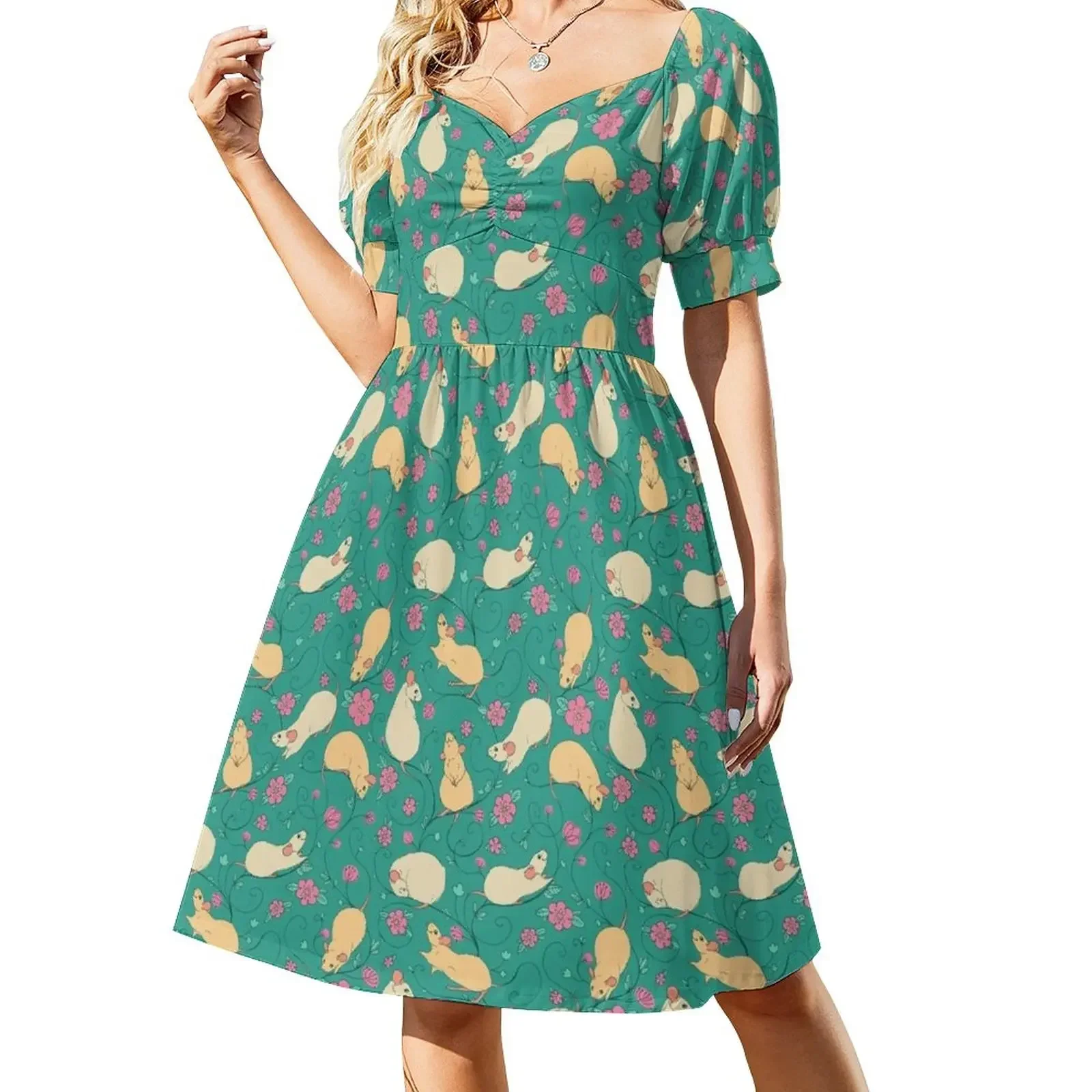 Floral Rat Retro Pink and Teal Short-Sleeved Dress loose women's dress ladies dresses for women 2025 Dress
Floral Rat Retro Pink and Teal Short-Sleeved Dress loose women's dress ladies dresses for women 2025 Dress