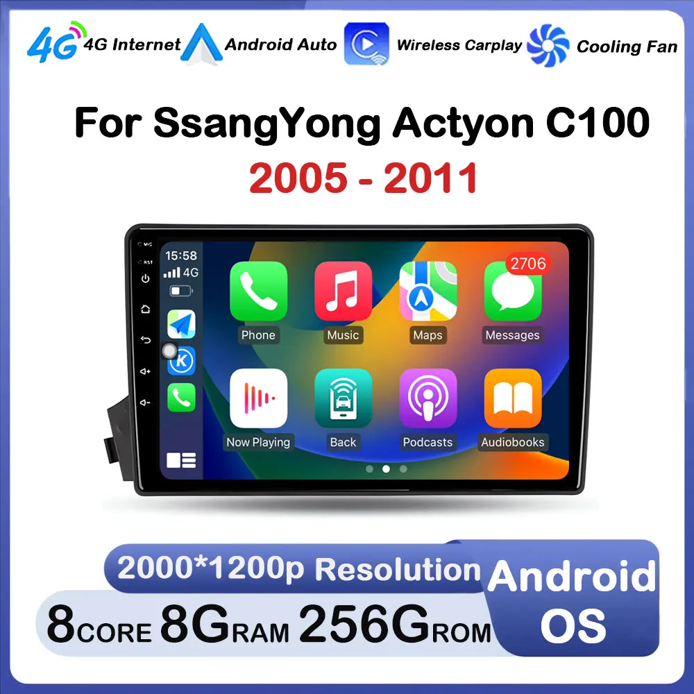 for SsangYong Actyon C100 2005 - 2011 Audio Multimedia Autoradio Player Intelligent System GPS Navigation DSP Stereo Bluetooth
for SsangYong Actyon C100 2005 - 2011 Audio Multimedia Autoradio Player Intelligent System GPS Navigation DSP Stereo Bluetooth