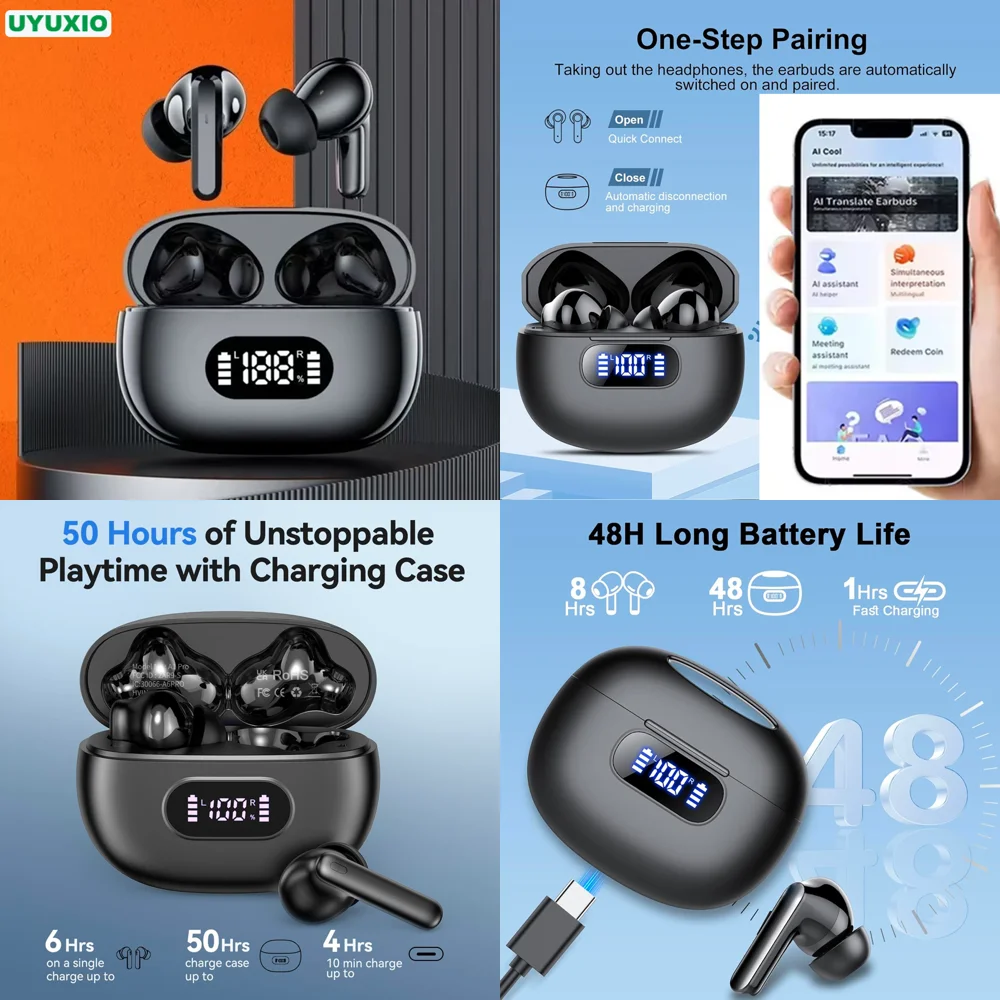 Open Ear TWS AI Language Translator Earphone with 144 Online Languages Real Time Wireless Earbuds for Travel Trending Products
Open Ear TWS AI Language Translator Earphone with 144 Online Languages Real Time Wireless Earbuds for Travel Trending Products