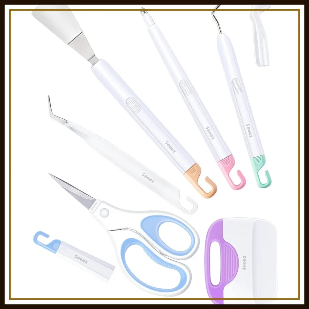 6PCS Basic Vinyl Craft Tool Kit: Weeder, Scraper, Spatula, Scissors, Tweezers, Stylus for Precision Craft Projects
6PCS Basic Vinyl Craft Tool Kit: Weeder, Scraper, Spatula, Scissors, Tweezers, Stylus for Precision Craft Projects