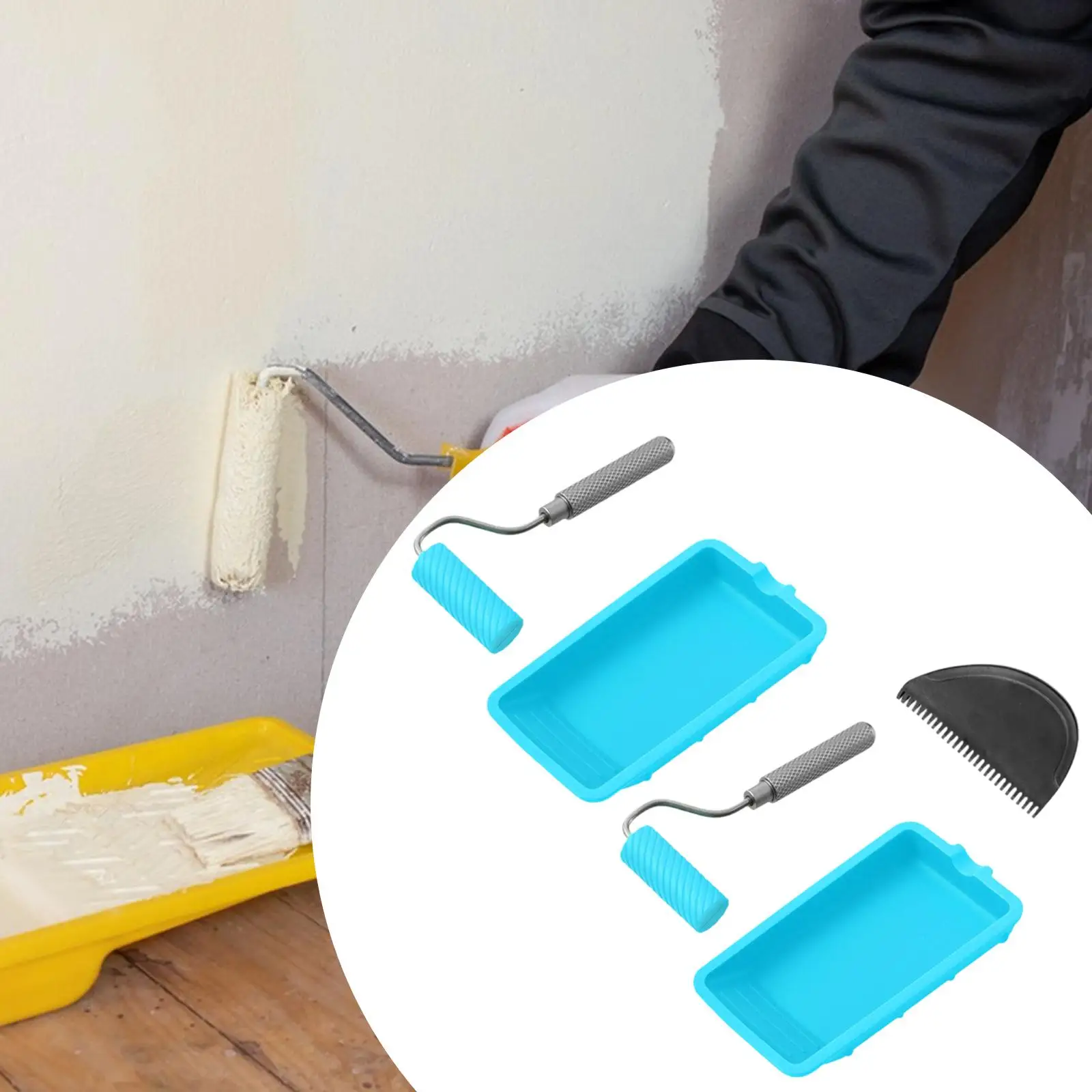 Paint Roller Kit with Tray Convenient Professional Painting Supplies for Craft Cabinet Stenciling Wall Treatments
Paint Roller Kit with Tray Convenient Professional Painting Supplies for Craft Cabinet Stenciling Wall Treatments