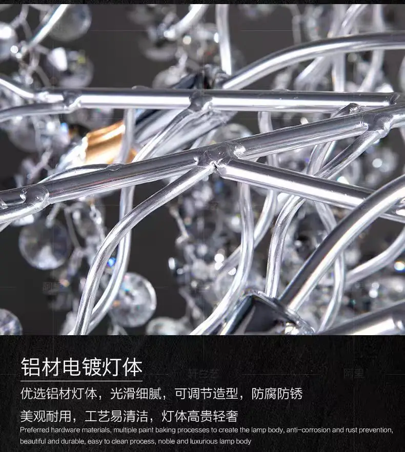 Silver Crystal Ceiling Chandeliers For Dining Living Room Table Bedroom Foyer Oval Large Branch Crystal Pendant Lamp
Silver Crystal Ceiling Chandeliers For Dining Living Room Table Bedroom Foyer Oval Large Branch Crystal Pendant Lamp