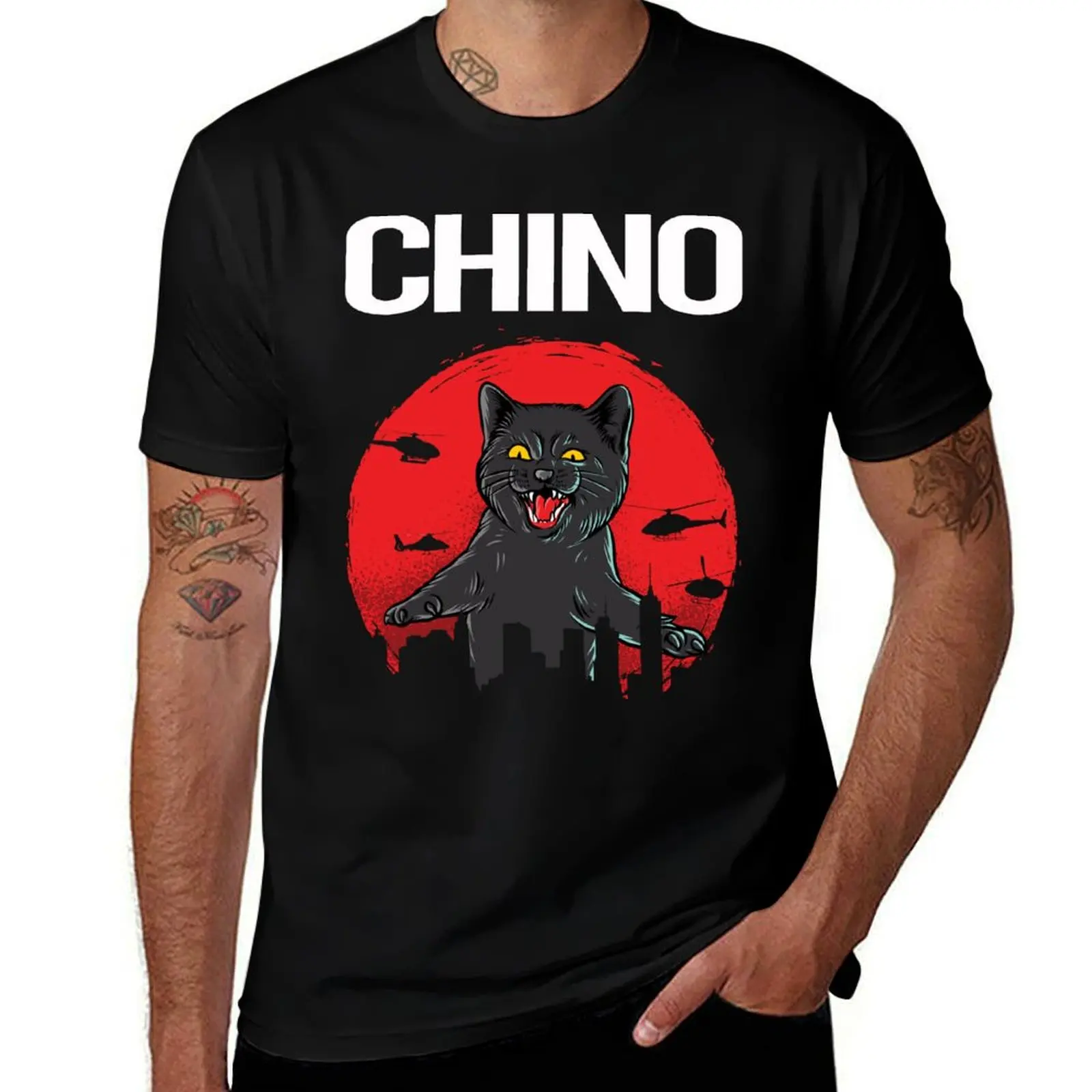 Black Cat Chino T-Shirt boys animal print fashion shirts T-shirts man rapper graphic tees men clothing
Black Cat Chino T-Shirt boys animal print fashion shirts T-shirts man rapper graphic tees men clothing