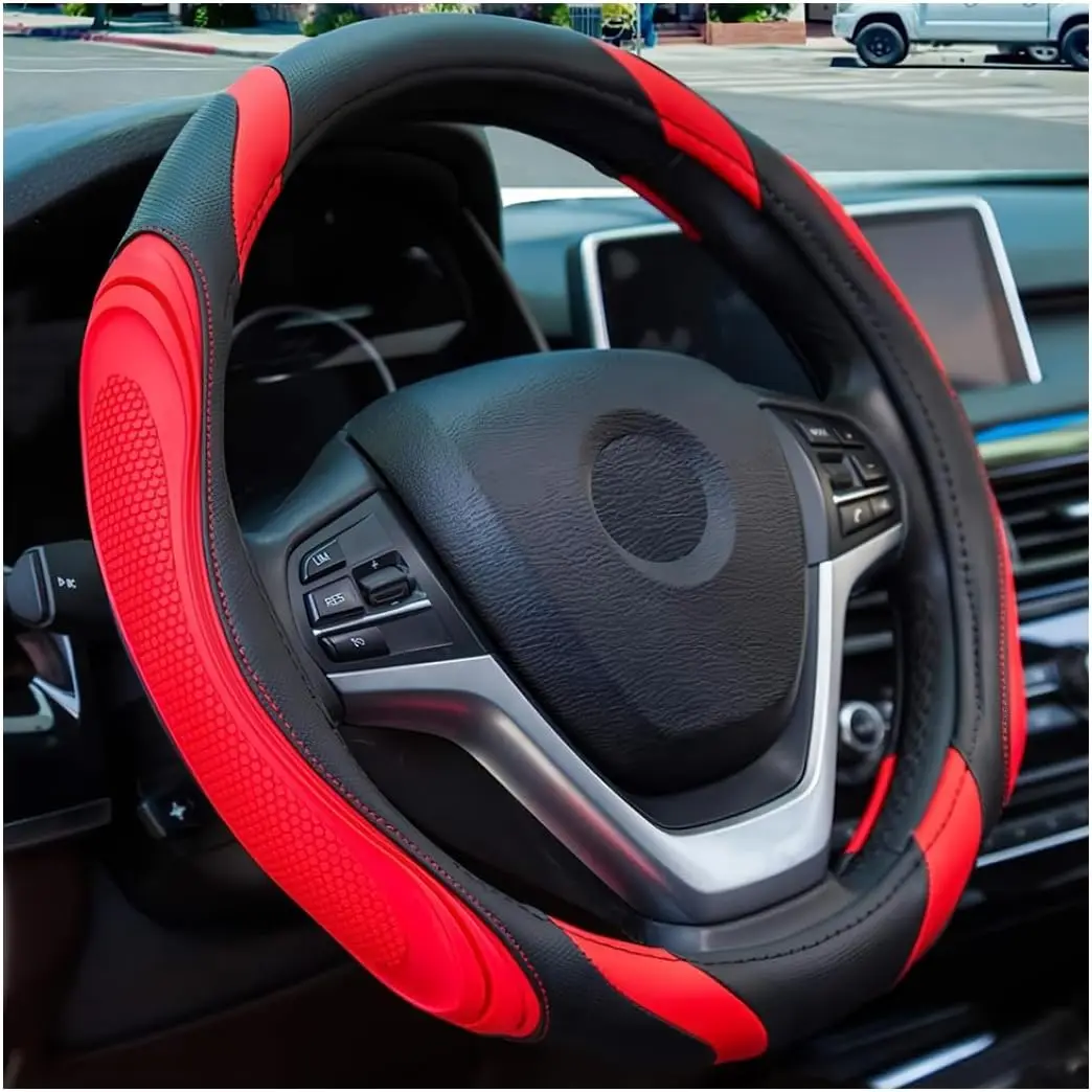 15-Inch Elastic Anti-Slip Steering Wheel Cover, Soft Leather for Cars SUVs Trucks RVs in Red
15-Inch Elastic Anti-Slip Steering Wheel Cover, Soft Leather for Cars SUVs Trucks RVs in Red