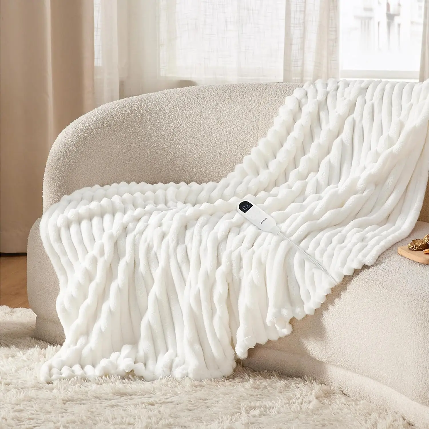 Electric Heated Blanket with 6 Heat Levels, 4 Timers, Auto Shut-Off - Soft Flannel & Sherpa, Machine Washable (50x60 inches)
Electric Heated Blanket with 6 Heat Levels, 4 Timers, Auto Shut-Off - Soft Flannel & Sherpa, Machine Washable (50x60 inches)