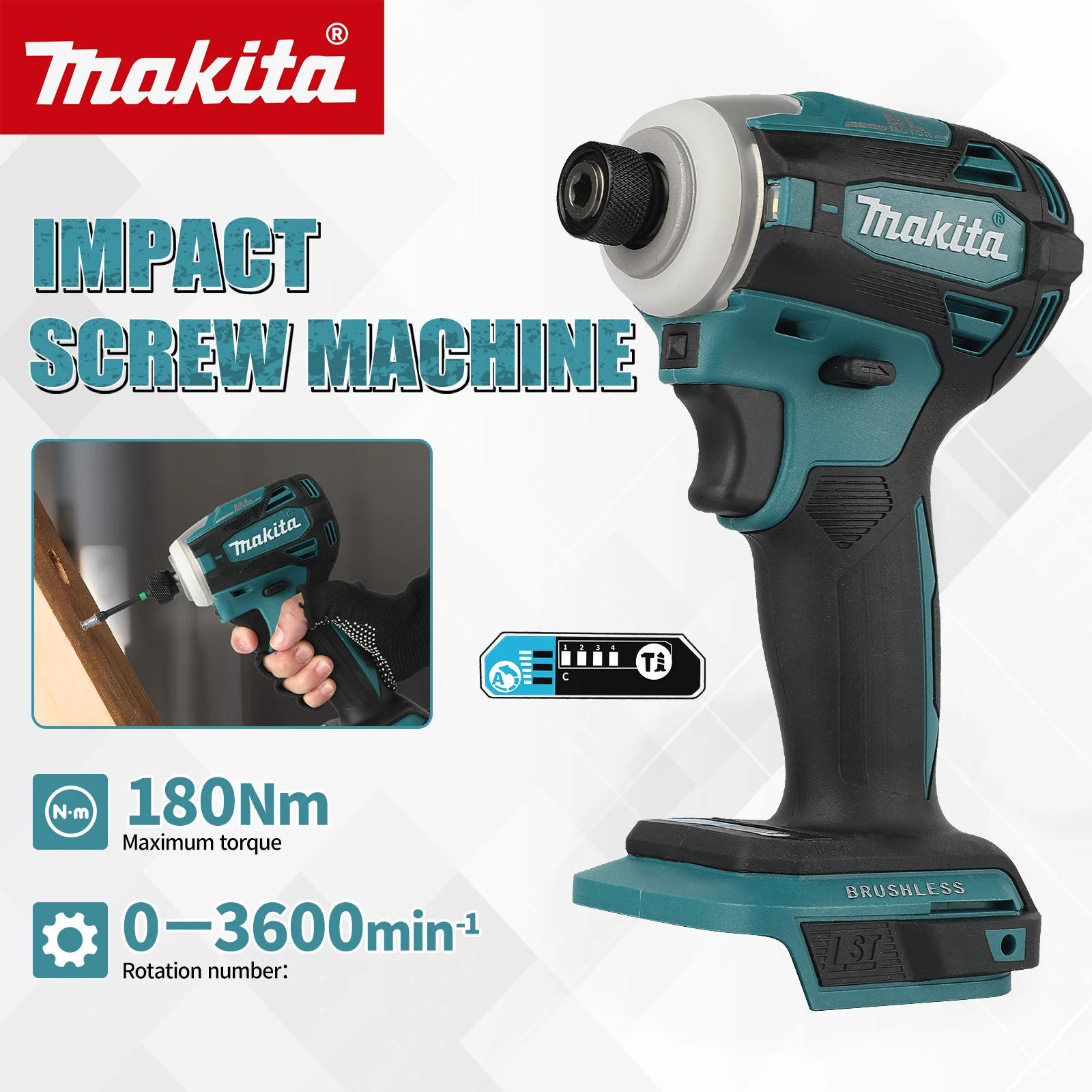 Makita DTD172 18V Cordless Impact Screwdriver 0-3600RPM 0-3800IPM Heavy Duty Continuous Working Power tools
Makita DTD172 18V Cordless Impact Screwdriver 0-3600RPM 0-3800IPM Heavy Duty Continuous Working Power tools