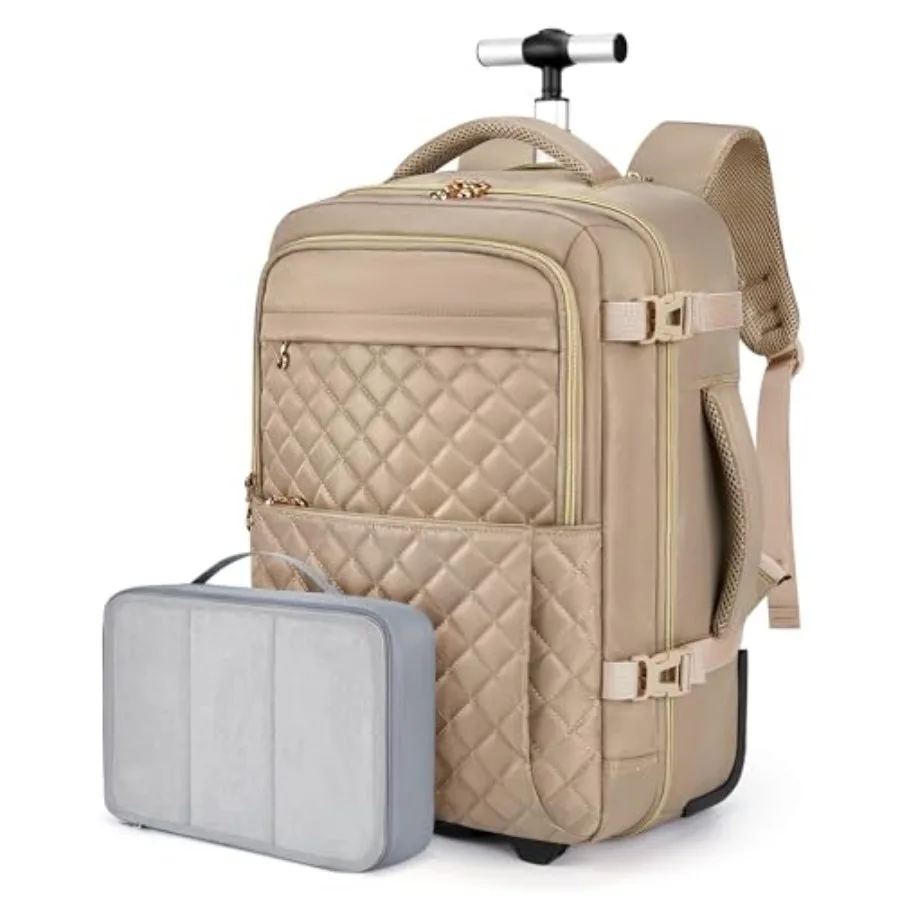 Rolling Backpack for Women, Wheeled Backpack with Packing Cube, Travel Back pack with Wheels, Carry On Suitcase Bag 17 Inch Lar
Rolling Backpack for Women, Wheeled Backpack with Packing Cube, Travel Back pack with Wheels, Carry On Suitcase Bag 17 Inch Lar
