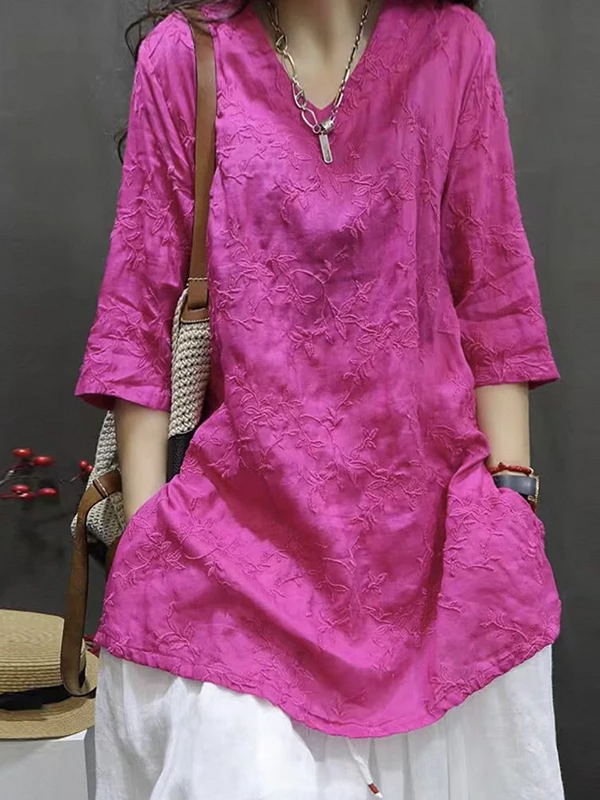 Футболка из чистого хлопка с тяжелой вышивкой в стиле ретро, женская летняя тонкая футболка средней длины для мам, элитный свободный топ средней длины
Футболка из чистого хлопка с тяжелой вышивкой в стиле ретро, женская летняя тонкая футболка средней длины для мам, элитный свободный топ средней длины