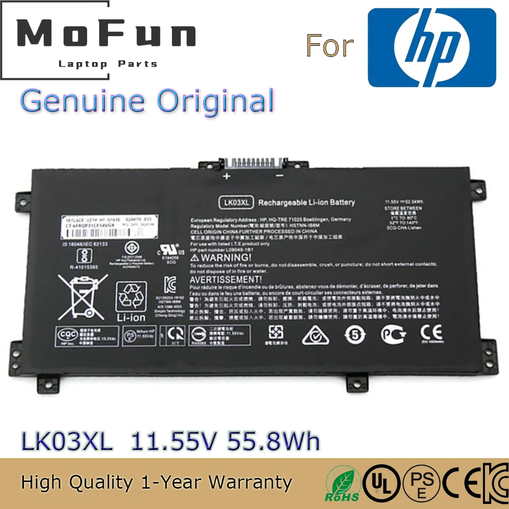 Совершенно новый оригинальный аккумулятор LK03XL для ноутбука HP Envy X360 15-BP 15-BQ 17M HSTNN-UB7I 11,55-916814
Совершенно новый оригинальный аккумулятор LK03XL для ноутбука HP Envy X360 15-BP 15-BQ 17M HSTNN-UB7I 11,55-916814