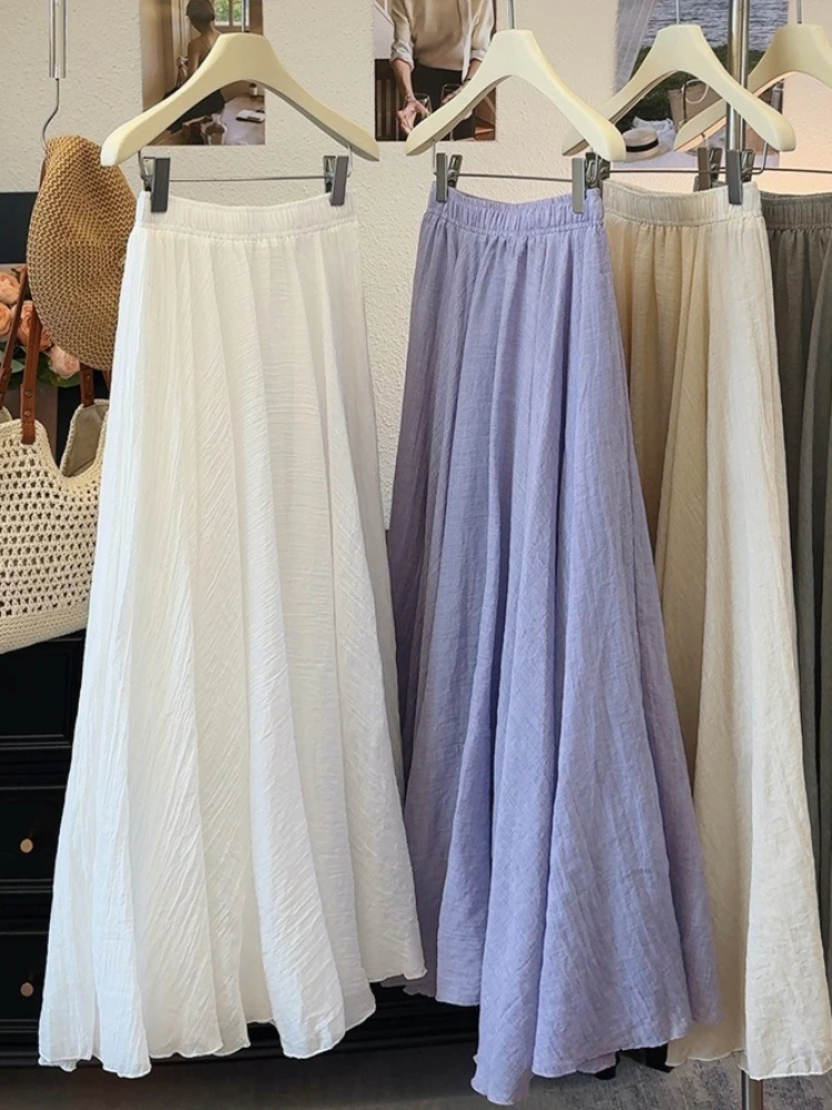 2026 Summer Women Japanese Korean Style Pleated Skirt Ice Lyocell Cotton Linen Texture Flowy A Line Long Umbrella Skirt
2026 Summer Women Japanese Korean Style Pleated Skirt Ice Lyocell Cotton Linen Texture Flowy A Line Long Umbrella Skirt