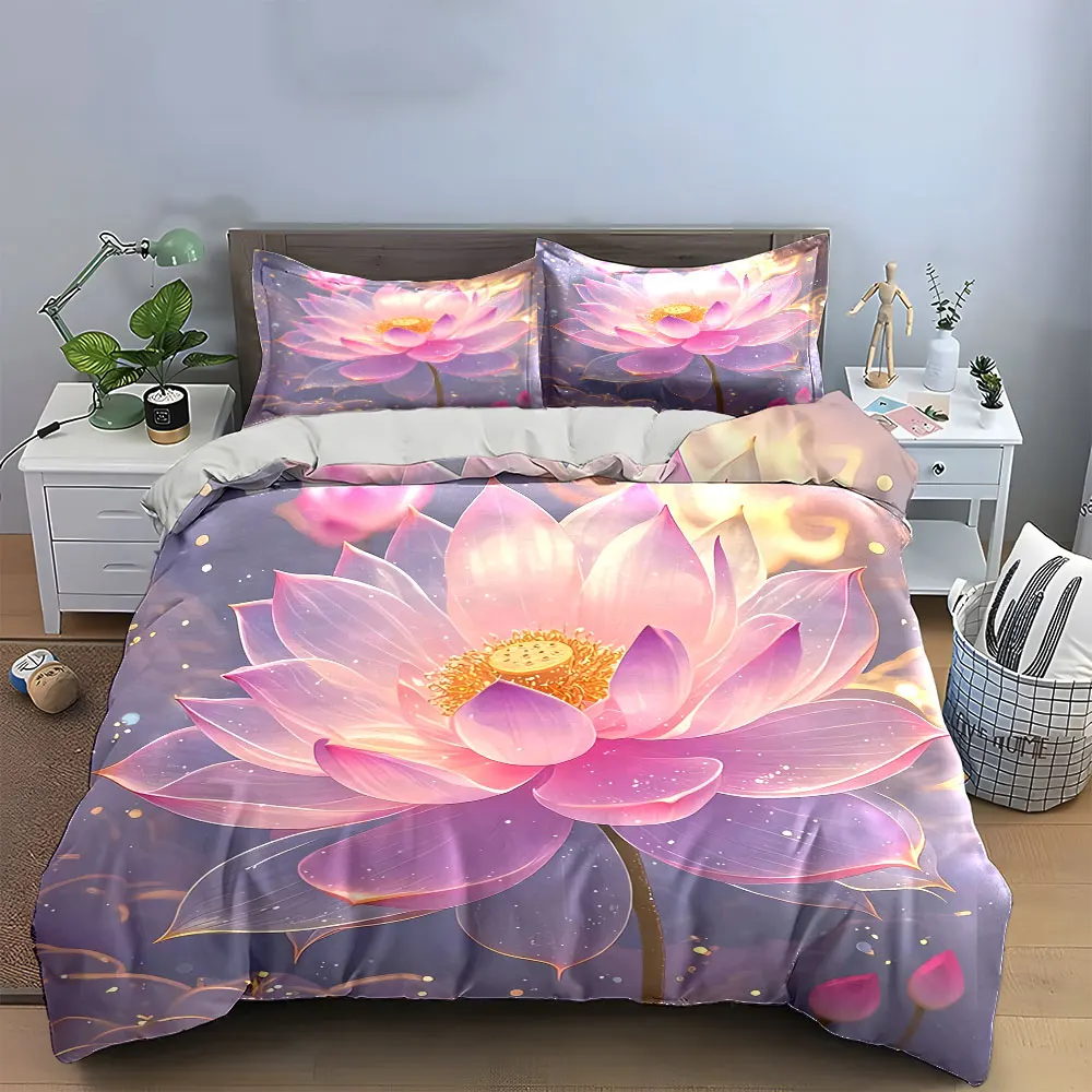 "Lotus Flower Art Decor Set" Bedding Set with 1 Duvet Cover 2 Pillowcases Single Double King Queen, Gift
"Lotus Flower Art Decor Set" Bedding Set with 1 Duvet Cover 2 Pillowcases Single Double King Queen, Gift