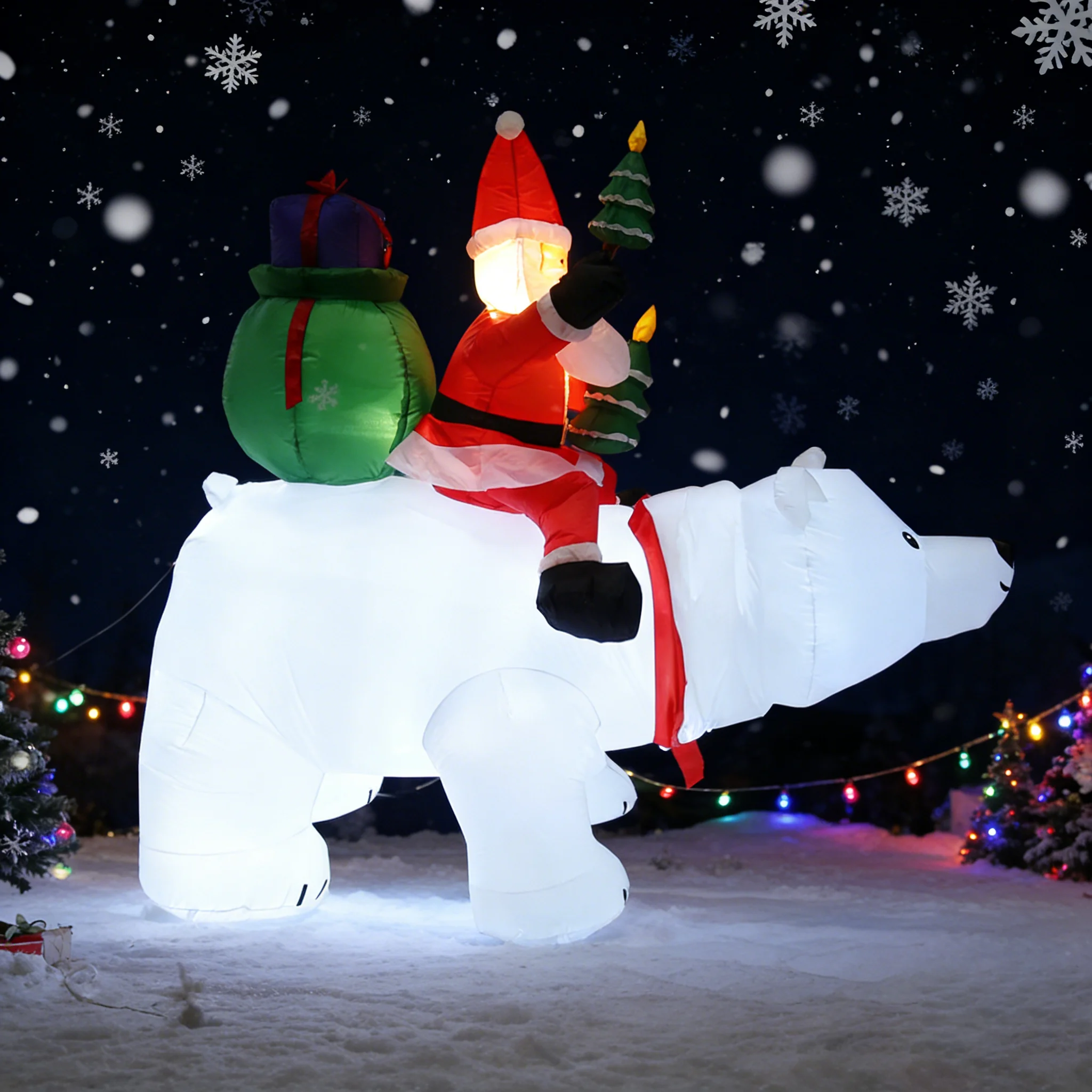 Рождественские надувные лодки Санта-Клауса верхом на медведя с качающейся головой, уличные украшения, надувной декор для двора со светодиодной подсветкой на Рождество
Рождественские надувные лодки Санта-Клауса верхом на медведя с качающейся головой, уличные украшения, надувной декор для двора со светодиодной подсветкой на Рождество