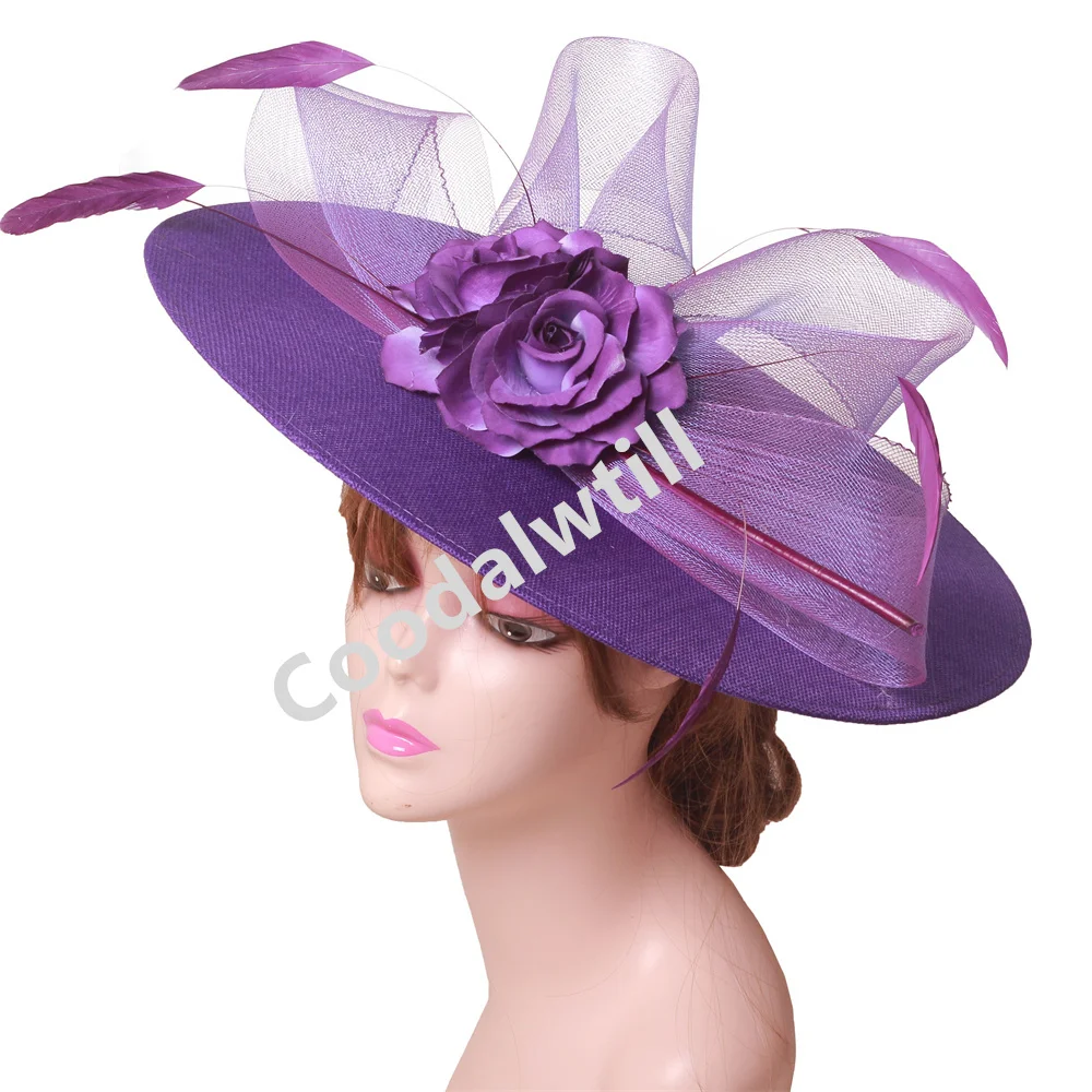 Purple Royal Ascot Big Fascinator Kentucky Derby Hat Women Church Race Headpiece Ladies Party Dinner Millinery Cap With Flower
Purple Royal Ascot Big Fascinator Kentucky Derby Hat Women Church Race Headpiece Ladies Party Dinner Millinery Cap With Flower