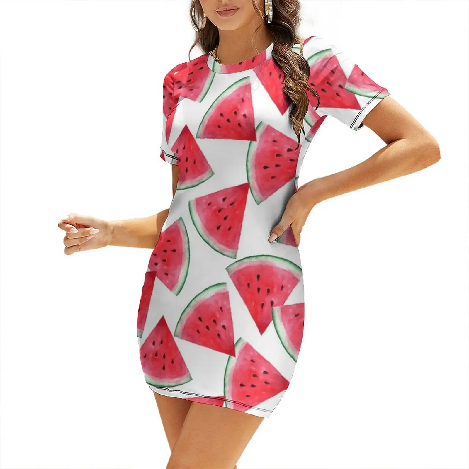 Juicy watermelon. Watercolor Tropical Fruit Short-Sleeved Dress summer dress korean women dresses ladies 2025 summer Dress
Juicy watermelon. Watercolor Tropical Fruit Short-Sleeved Dress summer dress korean women dresses ladies 2025 summer Dress