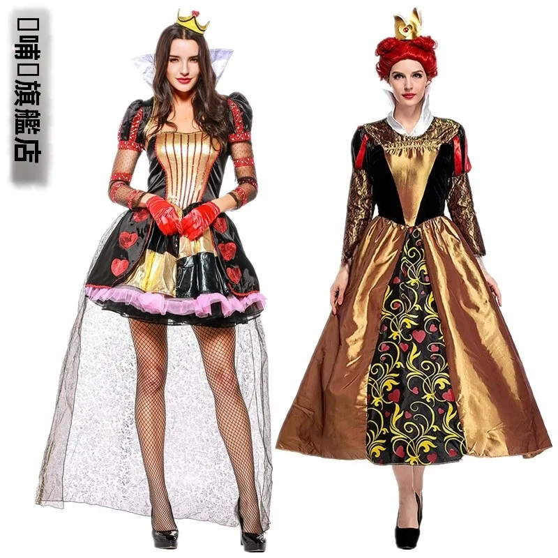 Halloween Cosplay Heart Queen Performance Costume Vintage Alice in Wonderland Court Dress Red Heart Queen Role
Halloween Cosplay Heart Queen Performance Costume Vintage Alice in Wonderland Court Dress Red Heart Queen Role