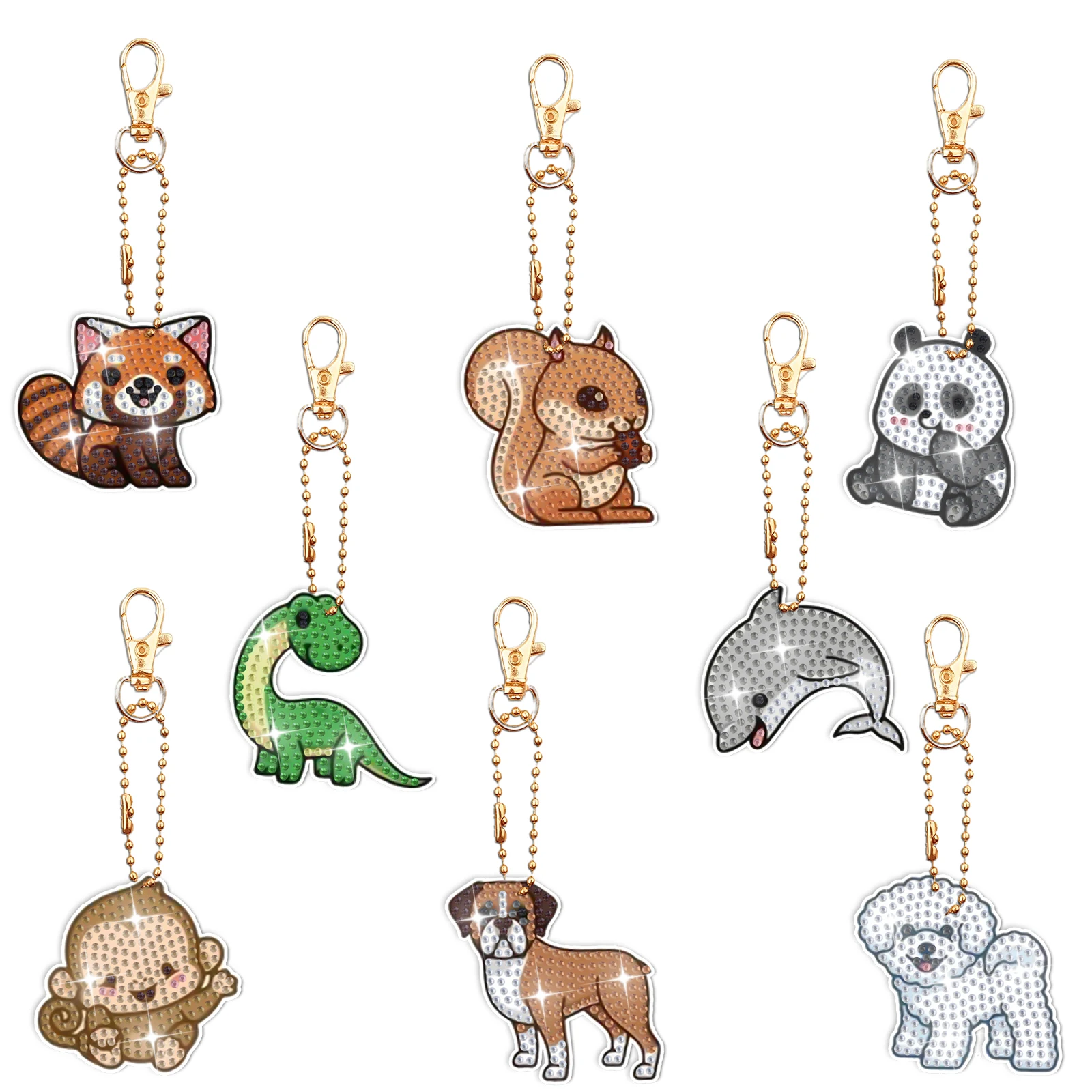 8 / set DIY Monkey Dog Squirrel Pattern Diamond Art Painting Acrylic keychain kit for holiday decoration birthday gift giving
8 / set DIY Monkey Dog Squirrel Pattern Diamond Art Painting Acrylic keychain kit for holiday decoration birthday gift giving