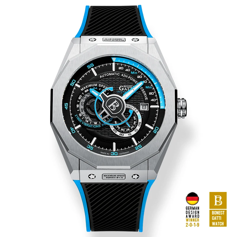 BONEST GATTI Watch For Men Luxury Automatic Watches Mechanical Wristwatch 50M Waterproof Sapphire Luminous Fluororubber Strap
BONEST GATTI Watch For Men Luxury Automatic Watches Mechanical Wristwatch 50M Waterproof Sapphire Luminous Fluororubber Strap