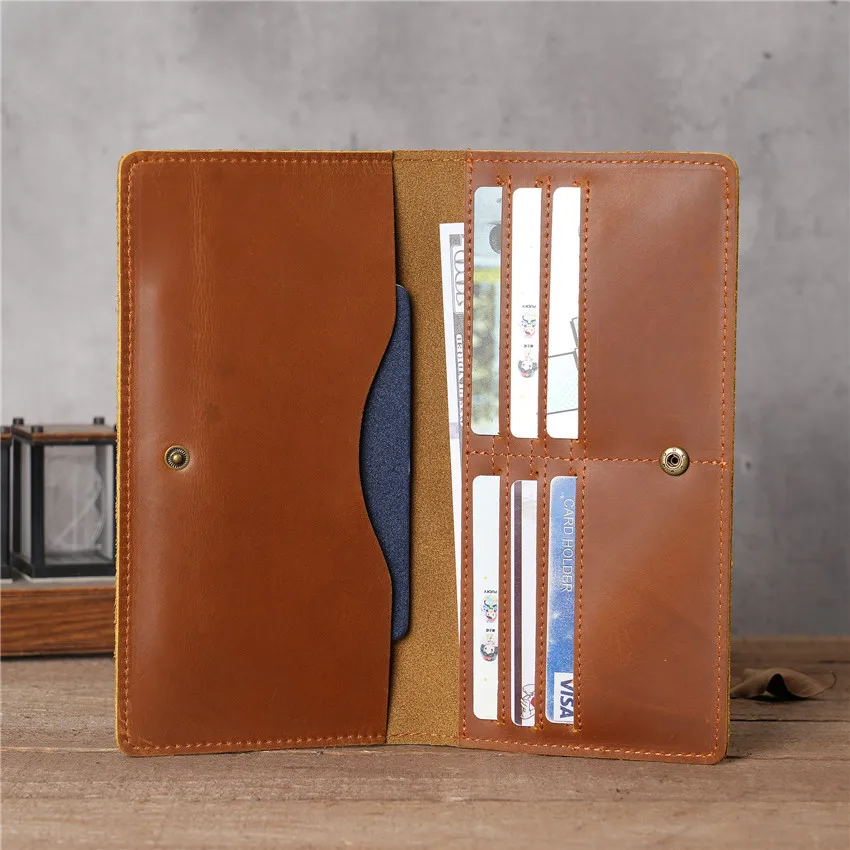 1074 Men's Multi Slot Large Banknote Sandwich Long, Simple Leather Coin Purse, Crazy Horse Leather Wallet
1074 Men's Multi Slot Large Banknote Sandwich Long, Simple Leather Coin Purse, Crazy Horse Leather Wallet