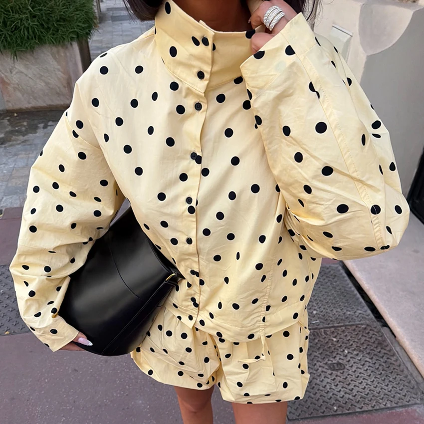 Linad Street Chic Cotton Polka Dot Shorts Outfits Female 2026 Casual Drawstring Blouse With Low Waist Mini Pant Suits Women 2026
Linad Street Chic Cotton Polka Dot Shorts Outfits Female 2026 Casual Drawstring Blouse With Low Waist Mini Pant Suits Women 2026