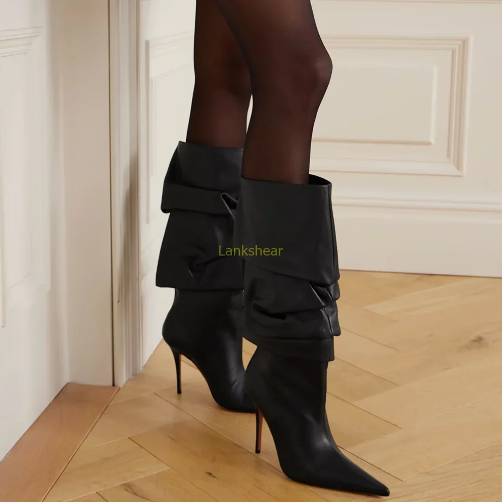 Плиссированные ботинки из натуральной кожи с напуском, пикантные однотонные слипоны на шпильке с острым носком, новые поступления, модные женские современные ботинки
Плиссированные ботинки из натуральной кожи с напуском, пикантные однотонные слипоны на шпильке с острым носком, новые поступления, модные женские современные ботинки