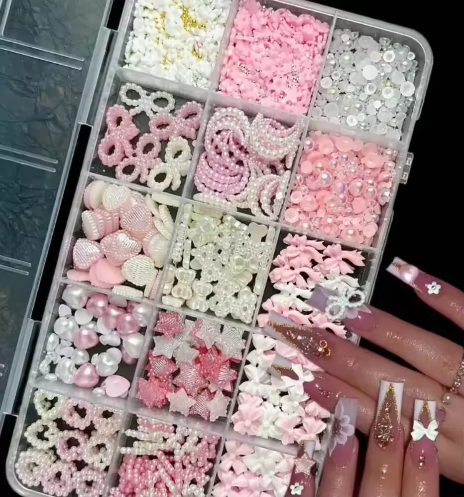 1box 3D Flower Bow Nail Art Decorations Kit Pink/White Acrylic Floral/Peal Beads Nail Charm with Wax Pen/Tweezer 4/6mm Nail Part
1box 3D Flower Bow Nail Art Decorations Kit Pink/White Acrylic Floral/Peal Beads Nail Charm with Wax Pen/Tweezer 4/6mm Nail Part