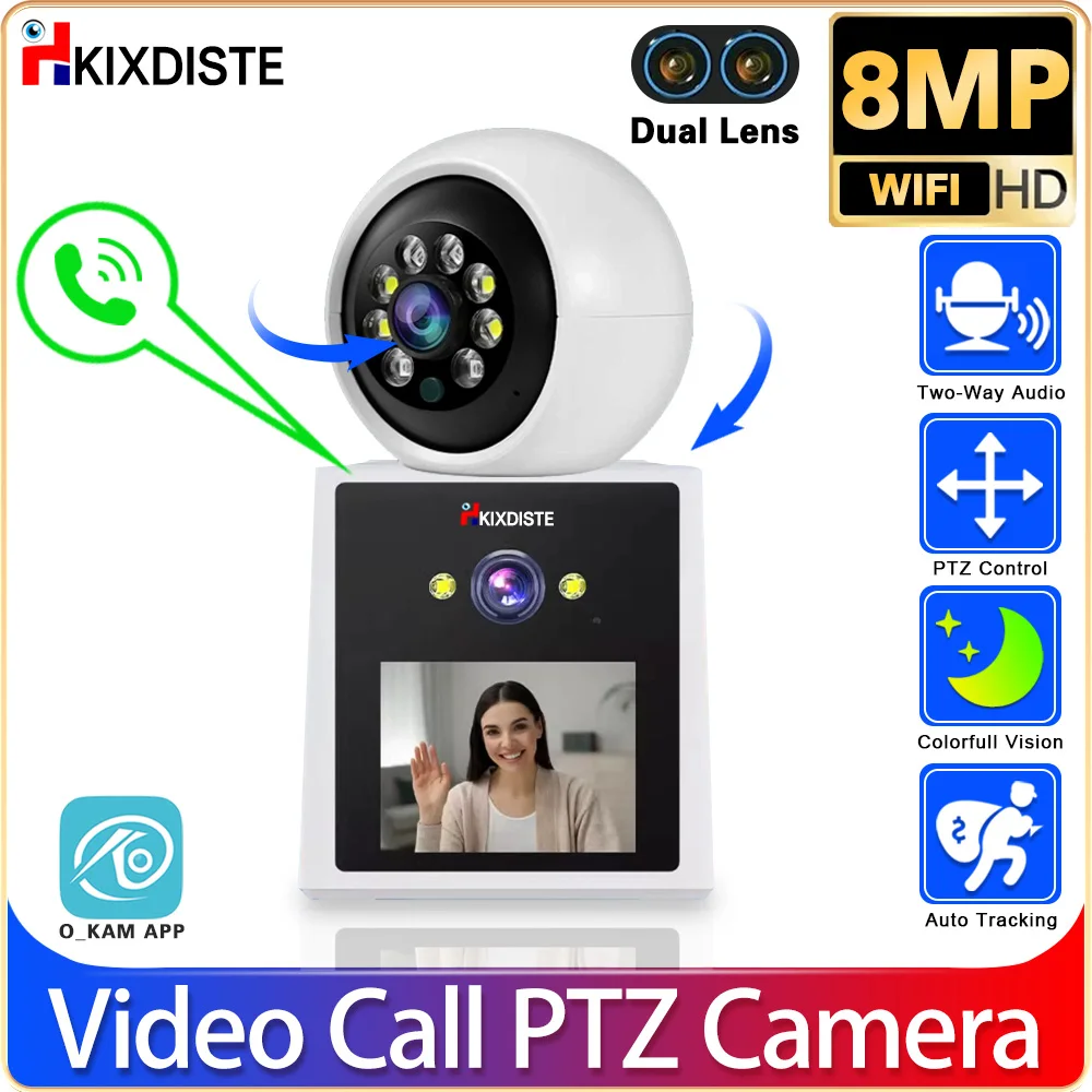 8MP 4K 2.4 inch Big Screen Wifi Surveillance Camera Indoor Child Elderly Monitor 4MP One Click Real Time Video Call Wifi Camera
8MP 4K 2.4 inch Big Screen Wifi Surveillance Camera Indoor Child Elderly Monitor 4MP One Click Real Time Video Call Wifi Camera