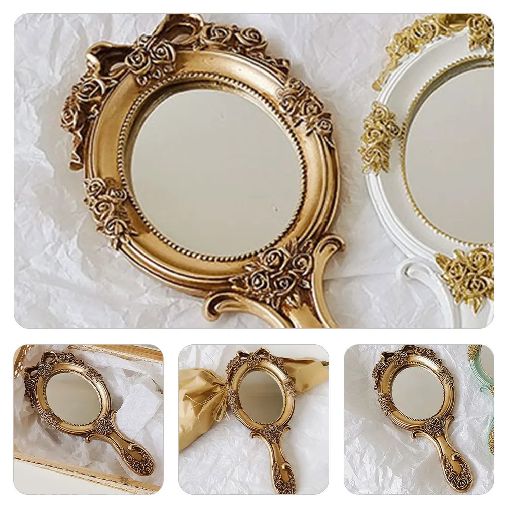 2Pcs Vintage Handheld Mirror with Handle Retro Makeup Compact Portable Small Mirror for Home Office School Travel Face Jewelry
2Pcs Vintage Handheld Mirror with Handle Retro Makeup Compact Portable Small Mirror for Home Office School Travel Face Jewelry