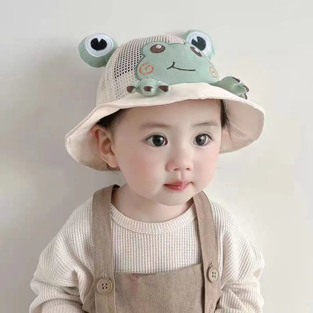 Korean Style Cartoon Frog Bucket Hat Breathable Cotton Baby Sun Protection Hat Mesh Streetwear Children Fishman Hat Summer
Korean Style Cartoon Frog Bucket Hat Breathable Cotton Baby Sun Protection Hat Mesh Streetwear Children Fishman Hat Summer
